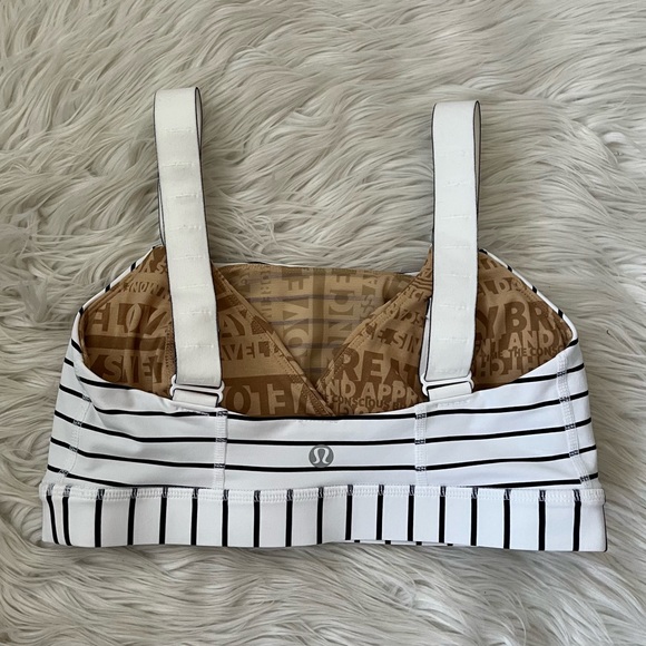 {Lululemon} Adjust Me Bra in Quiet Stripe White Deep Indigo - Women's 4 - Picture 4 of 8